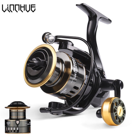 LINNHUE Fishing Reel HE500-7000 Max Drag 10kg Spare Metal Spool Spinning Reel Saltwater Fresh For Carp Fishing Send Gift Line