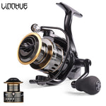 LINNHUE Fishing Reel HE500-7000 Max Drag 10kg Spare Metal Spool Spinning Reel Saltwater Fresh For Carp Fishing Send Gift Line