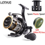 LINNHUE Fishing Reel HE500-7000 Max Drag 10kg Spare Metal Spool Spinning Reel Saltwater Fresh For Carp Fishing Send Gift Line